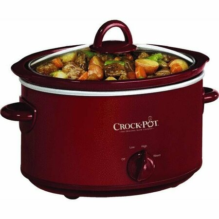 JARDEN CONSUMER-DOMESTIC Rival 4 Qt Oval Manual Red Crock Pot Slow Cooker SCV401-TR